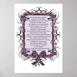Floral Tulip framed Mothers Day Poem Print
