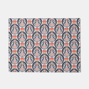 Floral Turkey Folk Art Pattern Doormat