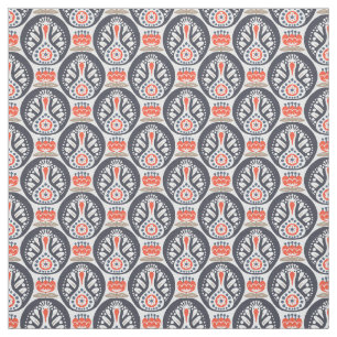 Floral Turkey Folk Art Pattern Fabric