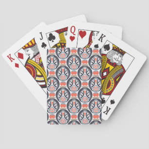 Floral Turkey Folk Art Pattern Playing Cards