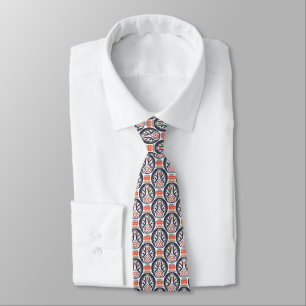 Floral Turkey Folk Art Pattern Tie
