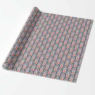 Floral Turkey Folk Art Pattern Wrapping Paper