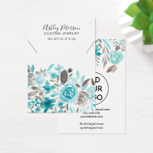 Floral turquoise aquarelle bijoux encolure
