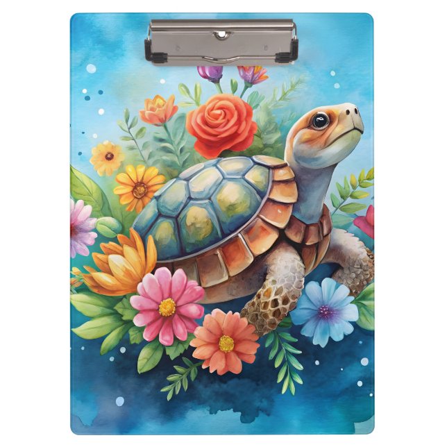 Floral Turtle Clipboard (Front)