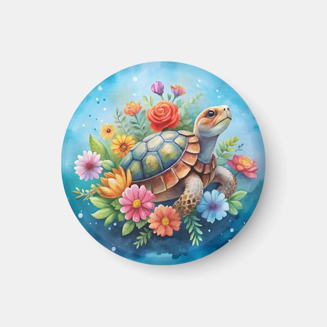 Floral Turtle Magnet (Front)