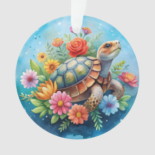 Floral Turtle Ornament