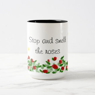 Floral Two-Tone Coffee Mug