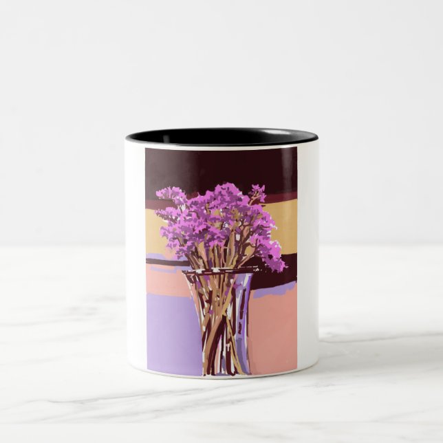 Floral Two-Tone Coffee Mug (Center)