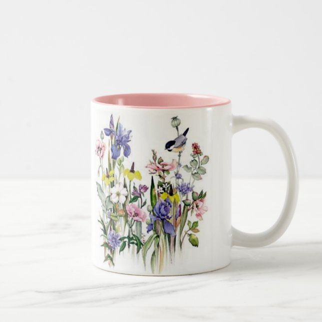 Floral Two-Tone Coffee Mug (Right)