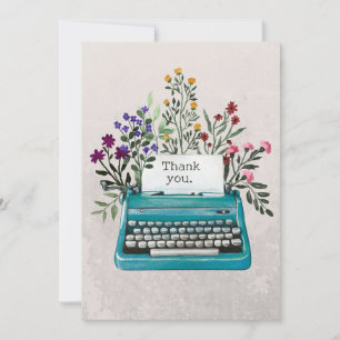 Floral Typewriter Invitation