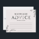 Floral Typography Marriage Advice Cards<br><div class="desc">These floral typography marriage advice cards are the perfect activity for an elegant wedding reception or bridal shower. The romantic design features simple lettering decorated with flowers,  botanical edging,  and a subtle blush background. Personalize these cards with the name of the bride and groom.</div>