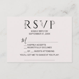 Floral Typography Song Request RSVP Card