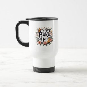 Floral Typography with Quirky Charm Travel Mug