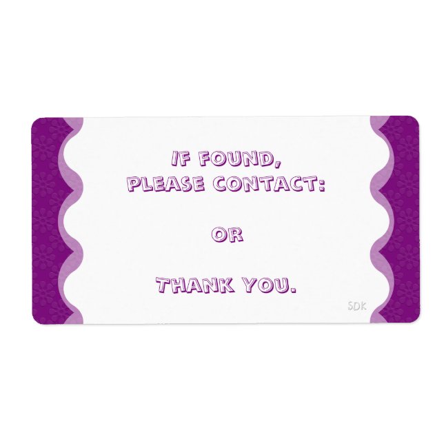 Floral U Pick Colour/Lost & Found Personal Item (Front)