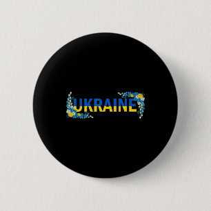 Floral Ukraine I Stand With Ukraine support Ukrai 2 Inch Round Button