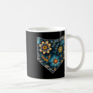 Floral Ukrainian Pocket Tee Retro Summer Flowers U Coffee Mug