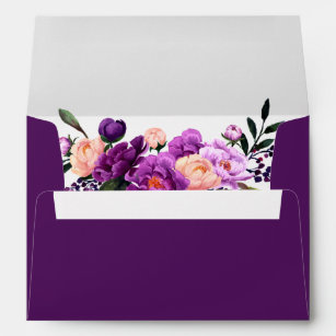 Floral Ultra Violet Purple Wedding Invitation Envelope