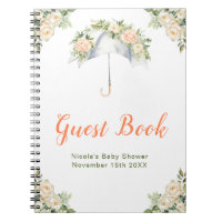 Floral Umbrella Baby Shower Guest Book