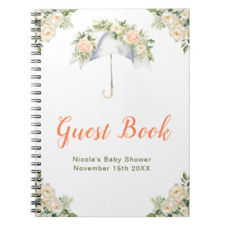 Floral Umbrella Baby Shower Guest Book