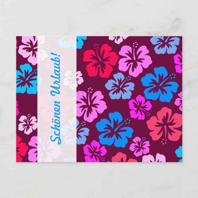 Floral und pink postcard (Front)