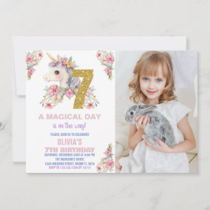 Floral Unicorn Anniversaire Invitations Parties sc