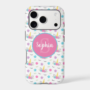 Floral Unicorn Face Personalized Monogram