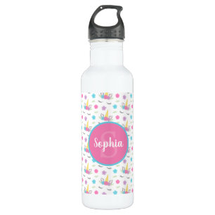 Floral Unicorn Face Personalized Monogram 710 Ml Water Bottle
