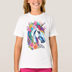 Floral Unicorn Happy Pâques T-shirt Design Enfant'