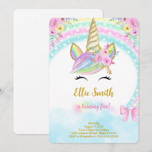 Floral Unicorn Invitation