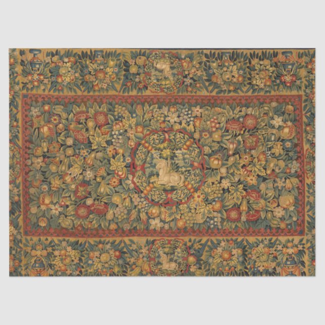 Floral Unicorn Motif Tissue Paper (Front)