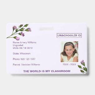 Floral Unschooling Homeschooling Badge