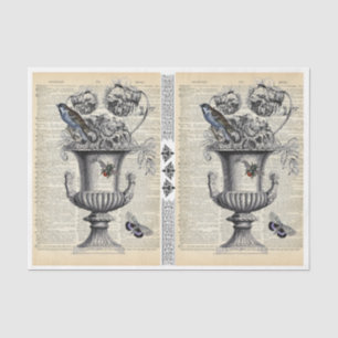 Floral Urn with Bird & Bee Tissue Paper