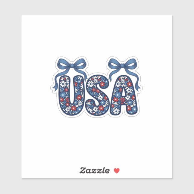 Floral USA Bow Patriotic Vector Design_1 (Sheet)