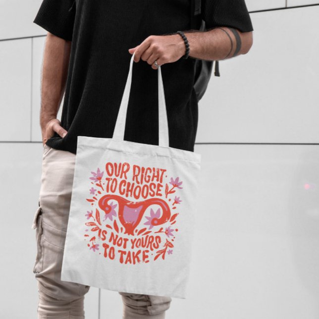Floral Uterus Feminist Quote Tote Bag (Creator Uploaded)