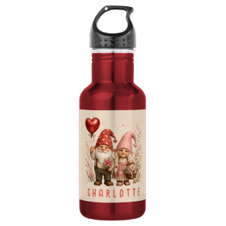Floral Valentine Gnomes Custom 532 Ml Water Bottle