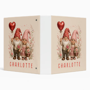 Floral Valentine Gnomes Custom Binder