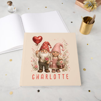 Floral Valentine Gnomes Custom Guest Book