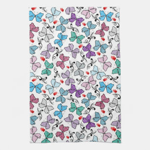 Floral Valentine Pattern Kitchen Towel