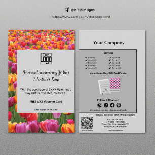Floral Valentine's Day Gift Certificate Promotion Flyer