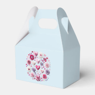 Floral Valentine's Day heart Favor Box