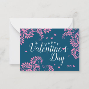 Floral Valentine's Flat Note Card