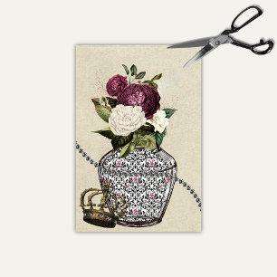 Floral Vase of Queen of Hearts Alice in Wonderland Tissue Paper