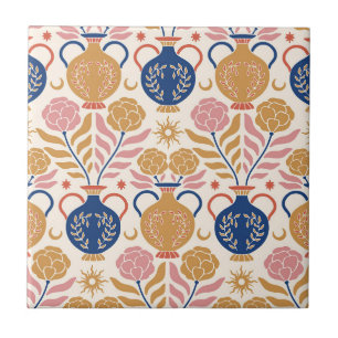 floral vases tile