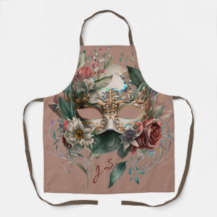Floral Venetian Carnival Mask Apron