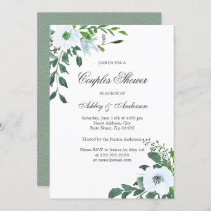 Floral verdure été Couples douche Invitation