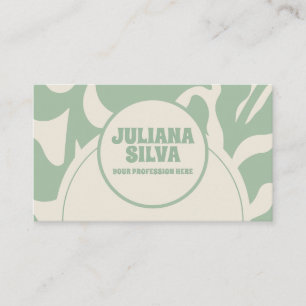 Floral vert Vintage avec Carte de visite QR