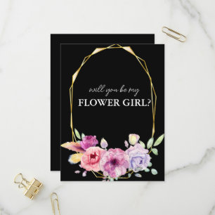 floral veux-tu être ma carte fille de fleurs