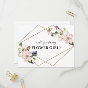 floral veux-tu être ma carte fille de fleurs