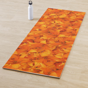 Floral Vibrant Orange Garden Lilies Photo Yoga Mat