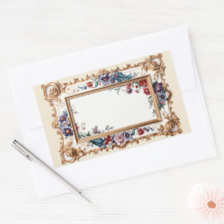 Floral Victorian Style BookPlate Sticker